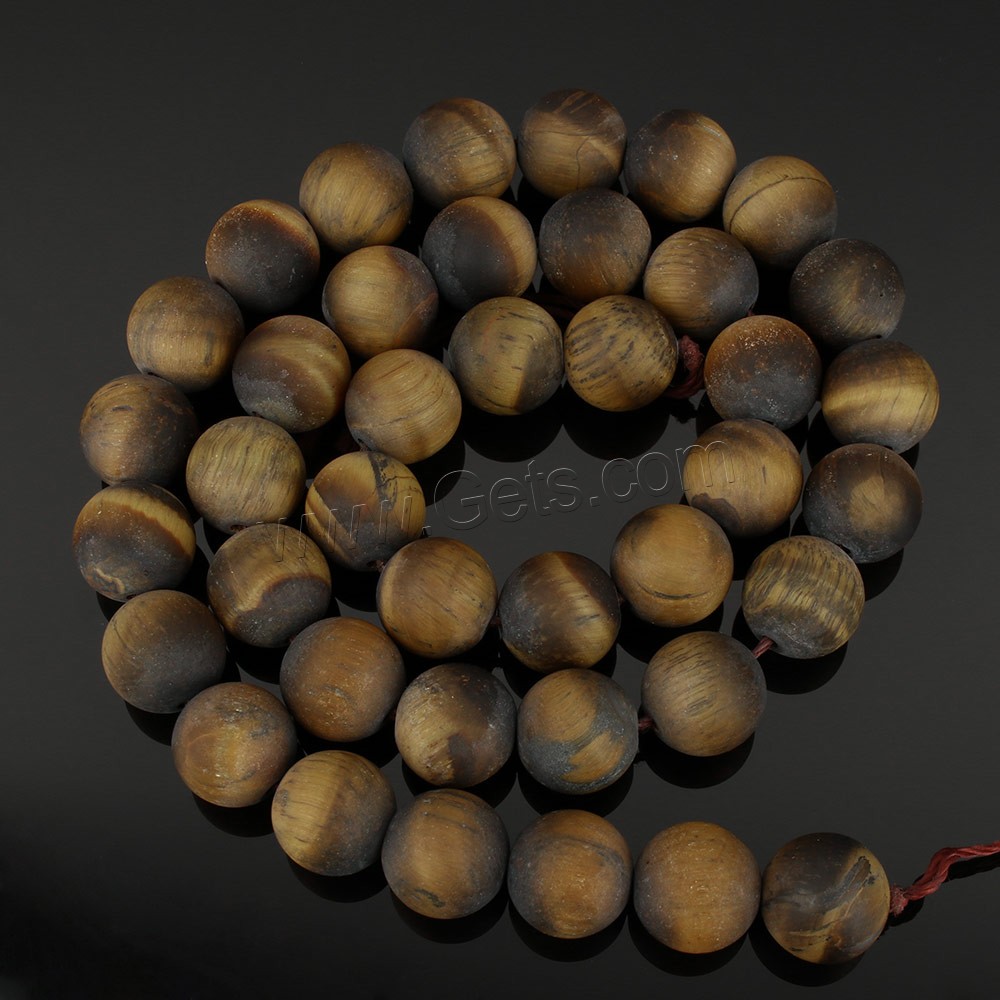 Tiger Eye Beads, Round, natural, different size for choice & frosted, Grade AB, Hole:Approx 1mm, Length:Approx 15.8 Inch, Sold By Strand