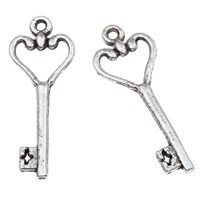 Zinc Alloy Key Pendants, antique silver color plated, lead & cadmium free Approx 1mm, Approx 