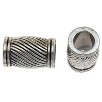 Zinc Alloy European Beads, Column, antique silver color plated, large hole, lead & cadmium free Approx 6mm, Approx 