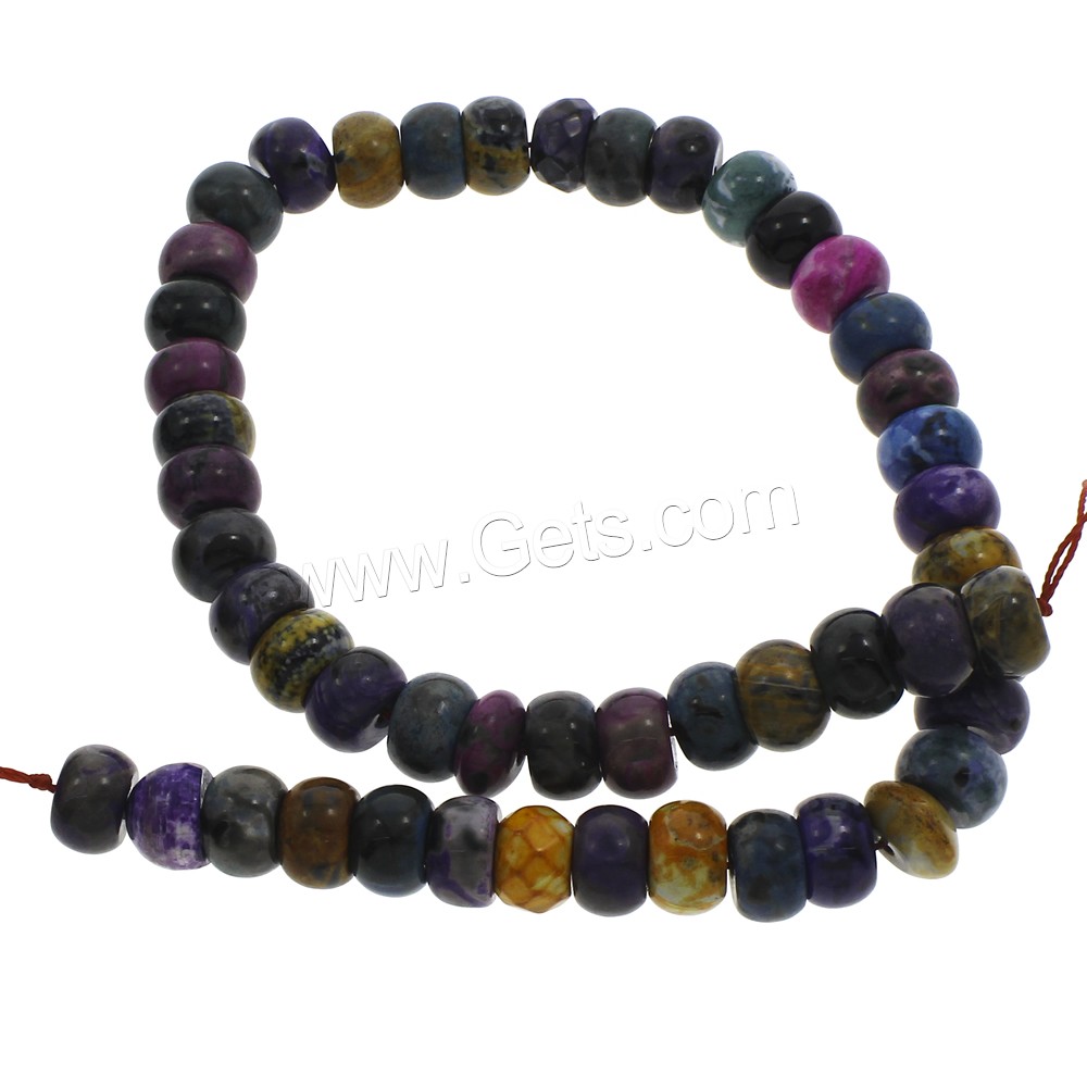Fire Agate Beads, Rondelle, different size for choice, mixed colors, Hole:Approx 1mm, Length:Approx 15 Inch, Sold By Strand