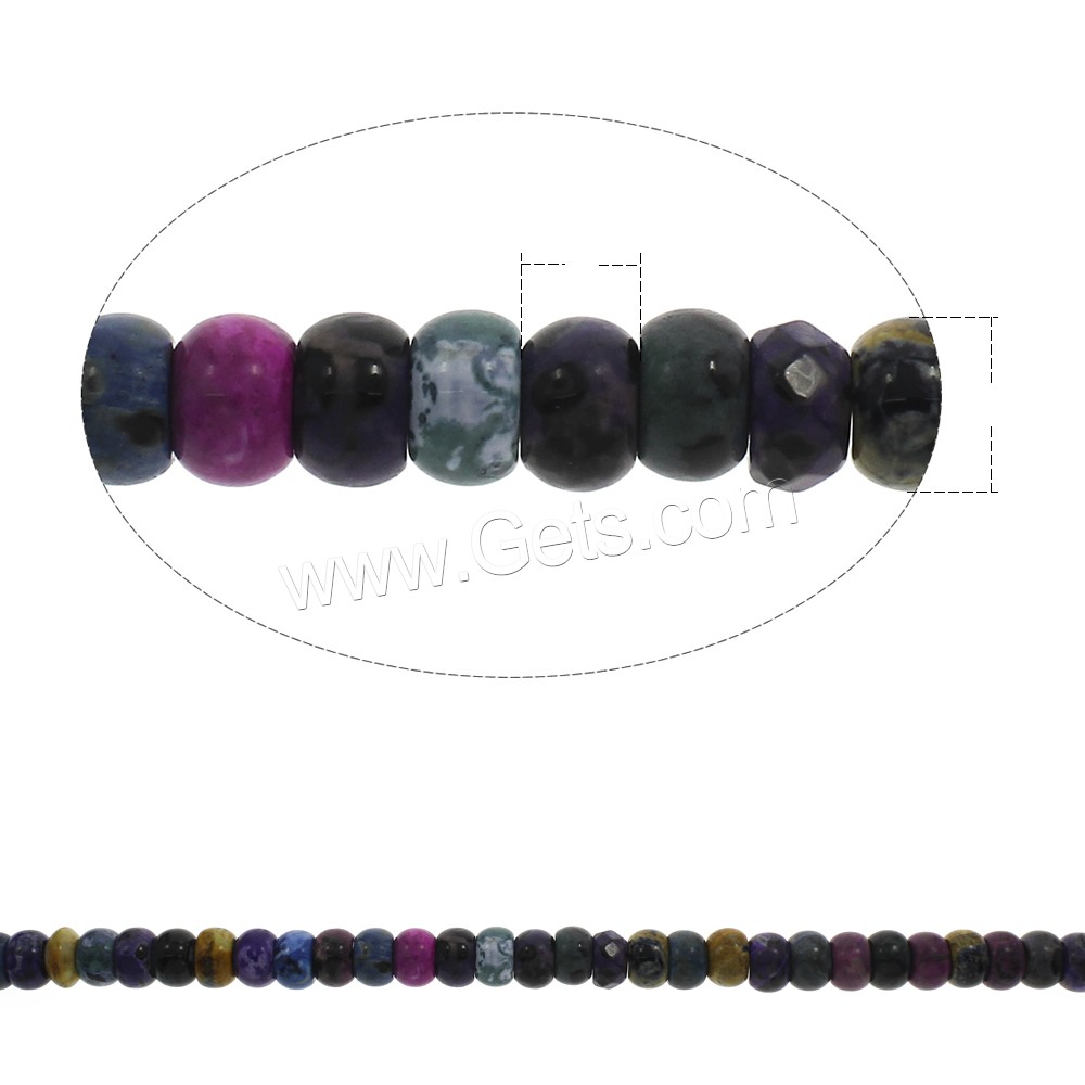 Fire Agate Beads, Rondelle, different size for choice, mixed colors, Hole:Approx 1mm, Length:Approx 15 Inch, Sold By Strand