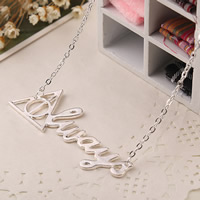 Zinc Alloy Iron Chain Necklace, with iron chain, Harry Potter Deathly Hallows Symbol, silver color plated, oval chain & with letter pattern, lead & cadmium free Approx 19.6 Inch 