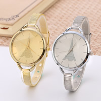 Bracelets de montre pour femmes, alliage de zinc, avec verre, mouvement chinoise, Placage, réglable, plus de couleurs à choisir, 40mm Environ 9 pouce, Vendu par PC