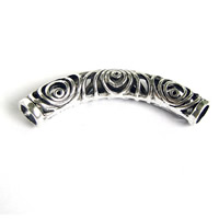 Zinc Alloy Tube Beads, antique silver color plated, hollow Approx 6mm 