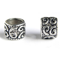 Zinc Alloy Large Hole Beads, antique silver color plated Approx 6.5mm 