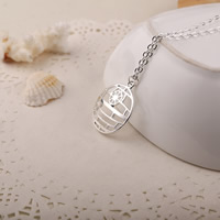 Zinc Alloy Iron Chain Necklace, with iron chain, Flat Round, silver color plated, oval chain, lead & cadmium free, 30mm Approx 19.6 Inch 