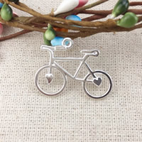 Vehicle Shaped Zinc Alloy Pendants, Bike, silver color plated Approx 2mm 