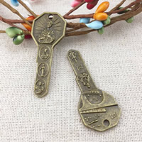 Zinc Alloy Saint Pendant, Key, antique bronze color plated, Christian Jewelry Approx 2mm 