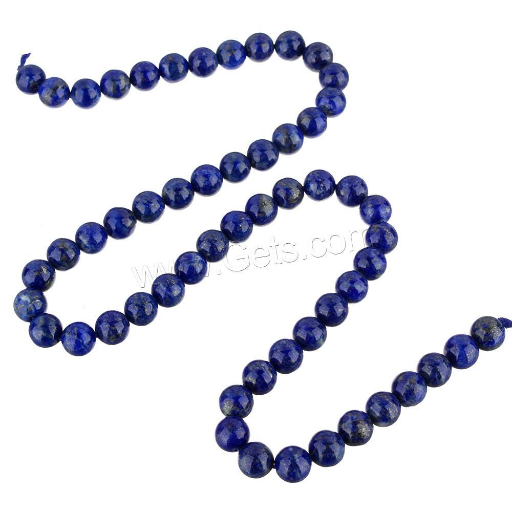 Perles de pierre lasurite naturelles, lapis lazuli naturel, Rond, normes différentes pour le choix, Niveau AA, Longueur:Environ 15.5 pouce, Vendu par brin