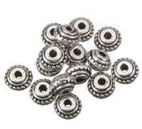 Zinc Alloy Jewelry Beads, Rondelle, antique silver color plated, lead & cadmium free Approx 1mm, Approx 