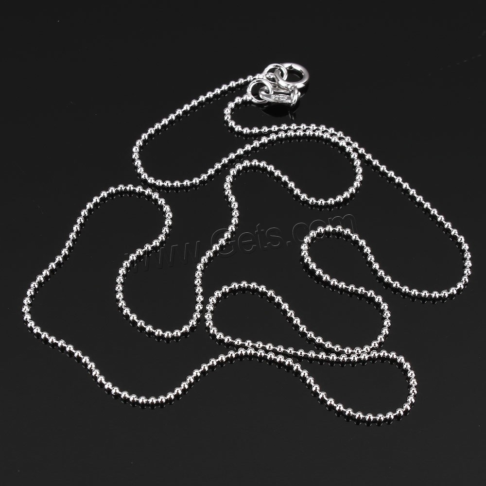 Sterling Silver Necklace Chain, 925 Sterling Silver, different length for choice & ball chain, 1mm, Sold By Strand