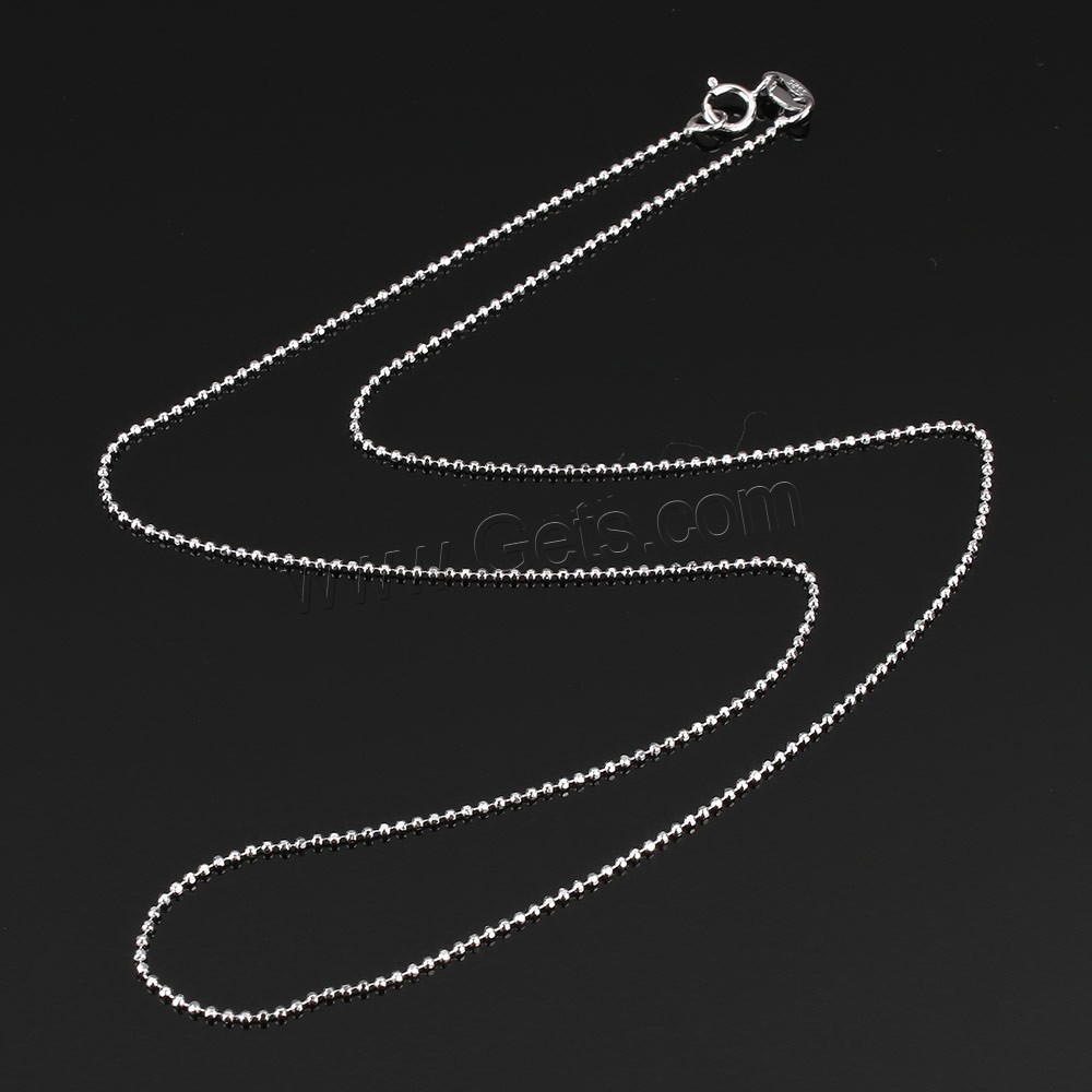 Серебряное ожерелье цепи, Серебро 925 пробы, различной длины для выбора & мяч цепь, 1mm, продается Strand