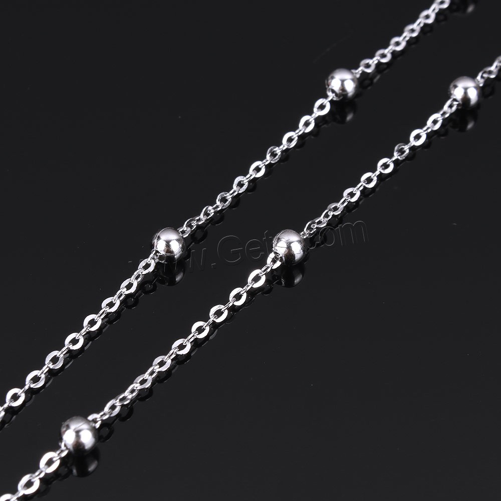 Sterling Silver Necklace Chain, 925 Sterling Silver, different length for choice & oval chain, 3mm, 1.5x1.3x0.2mm, Sold By Strand
