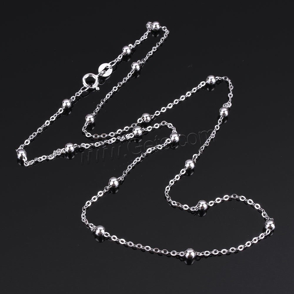 Collar de cadena de plata esterlina, plata de ley 925, longitud diferente para la opción & cadena oval, 3mm, 1.5x1.3x0.2mm, Vendido por Sarta