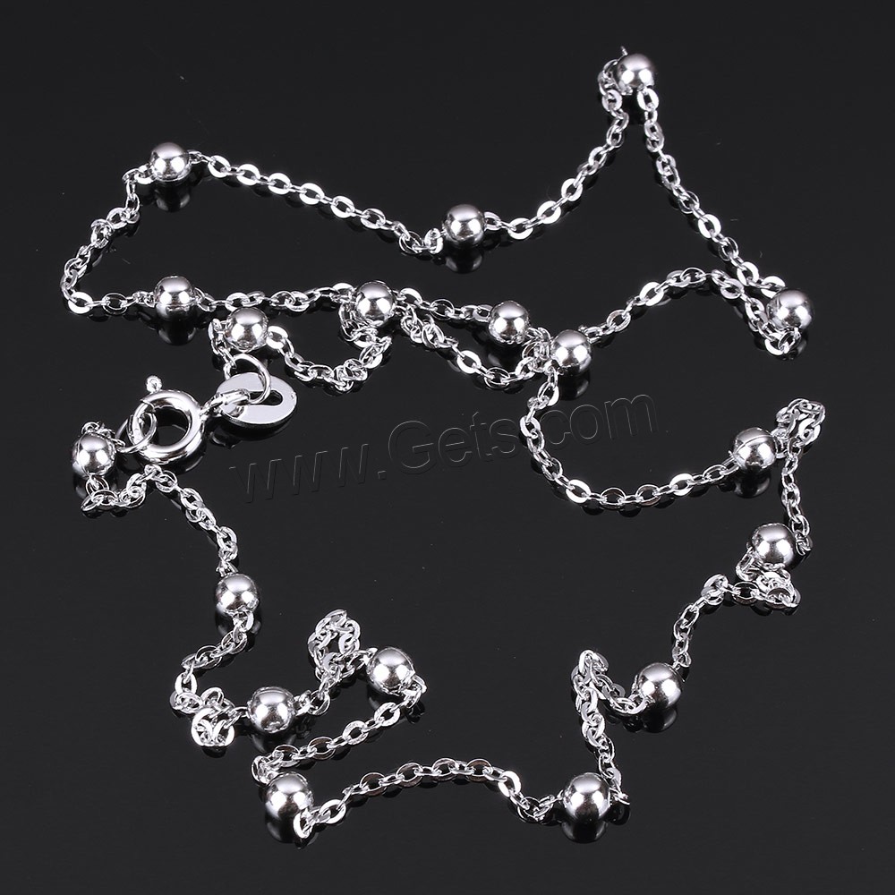 Sterling Silver Necklace Chain, 925 Sterling Silver, different length for choice & oval chain, 3mm, 1.5x1.3x0.2mm, Sold By Strand