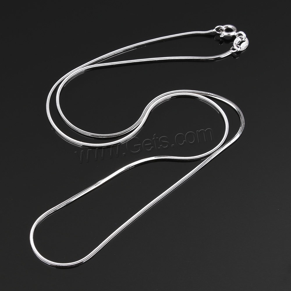 Серебряное ожерелье цепи, Серебро 925 пробы, различной длины для выбора & змея цепи, 0.8mm, продается Strand