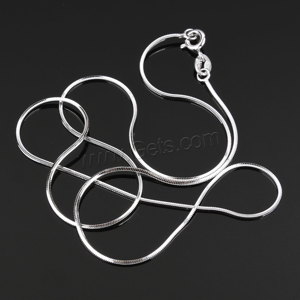 Sterling Silver Necklace Chain, 925 Sterling Silver, different length for choice & snake chain, 0.8mm, Sold By Strand