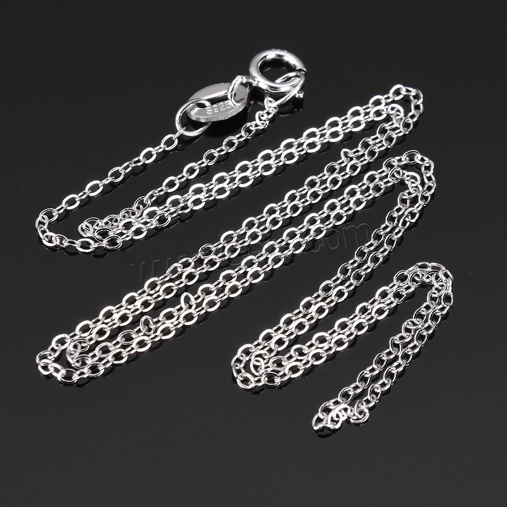 Sterling Silver Necklace Chain, 925 Sterling Silver, different length for choice & oval chain, 1.8x1.3x0.2mm, Sold By Strand