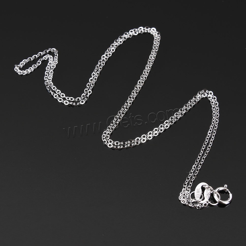 Sterling Silver Necklace Chain, 925 Sterling Silver, different length for choice & oval chain, 1.3x1x0.2mm, Sold By Strand