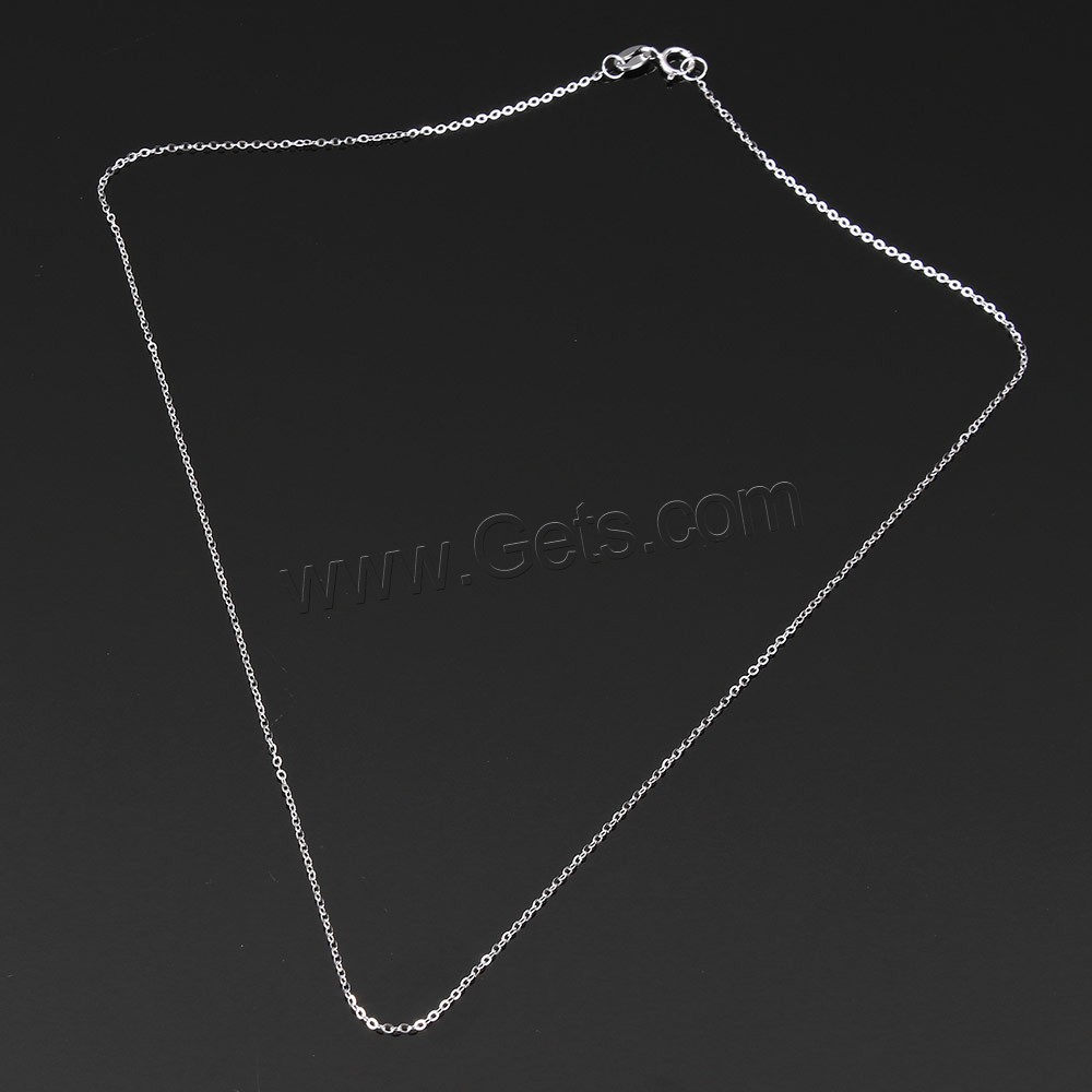 Sterling Silver Necklace Chain, 925 Sterling Silver, different length for choice & oval chain, 1.3x1x0.2mm, Sold By Strand