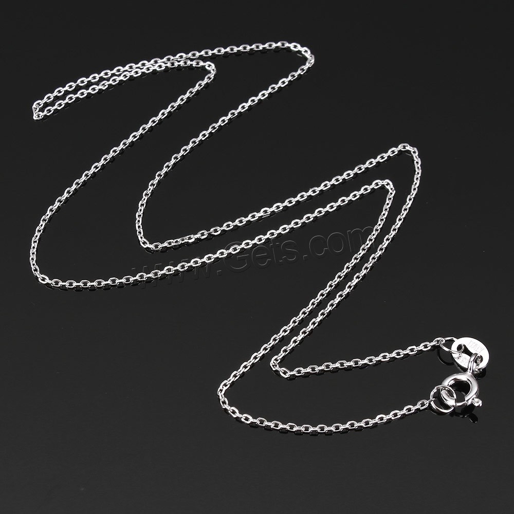 Sterling Silver Necklace Chain, 925 Sterling Silver, different length for choice & oval chain, 1.4x1x0.2mm, Sold By Strand