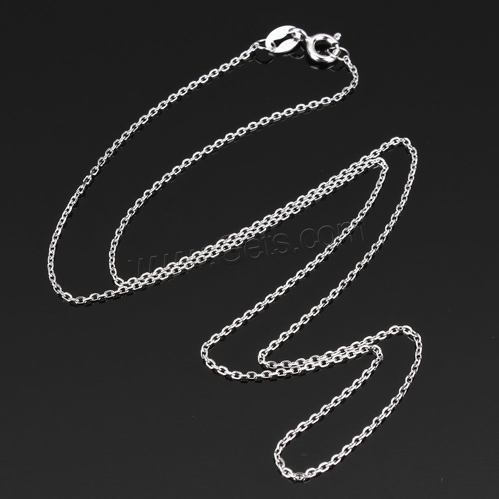 Sterling Silver Necklace Chain, 925 Sterling Silver, different length for choice & oval chain, 2x1.3x0.3mm, Sold By Strand