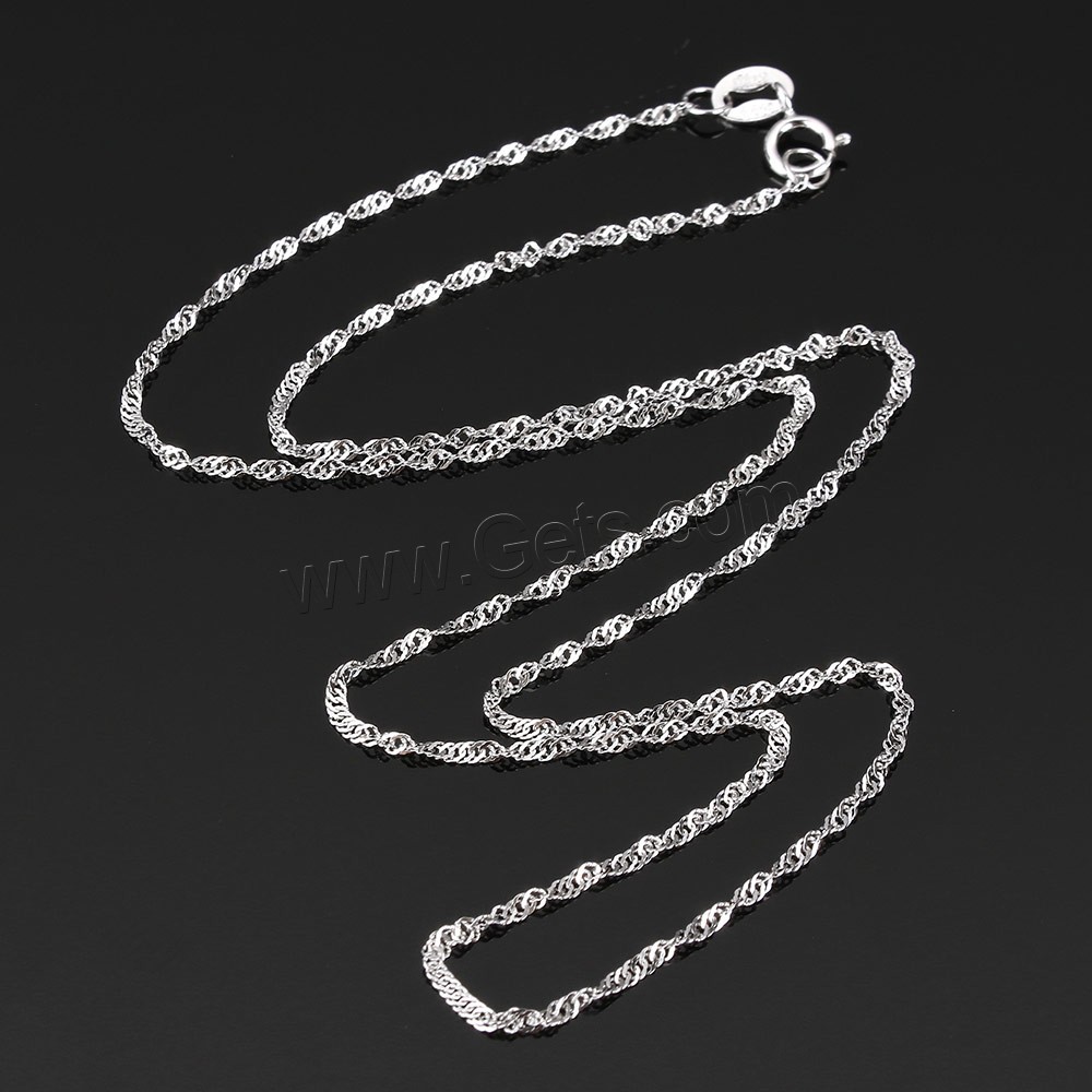 Sterling Silver Necklace Chain, 925 Sterling Silver, different length for choice & Singapore chain, 2x0.2mm, Sold By Strand