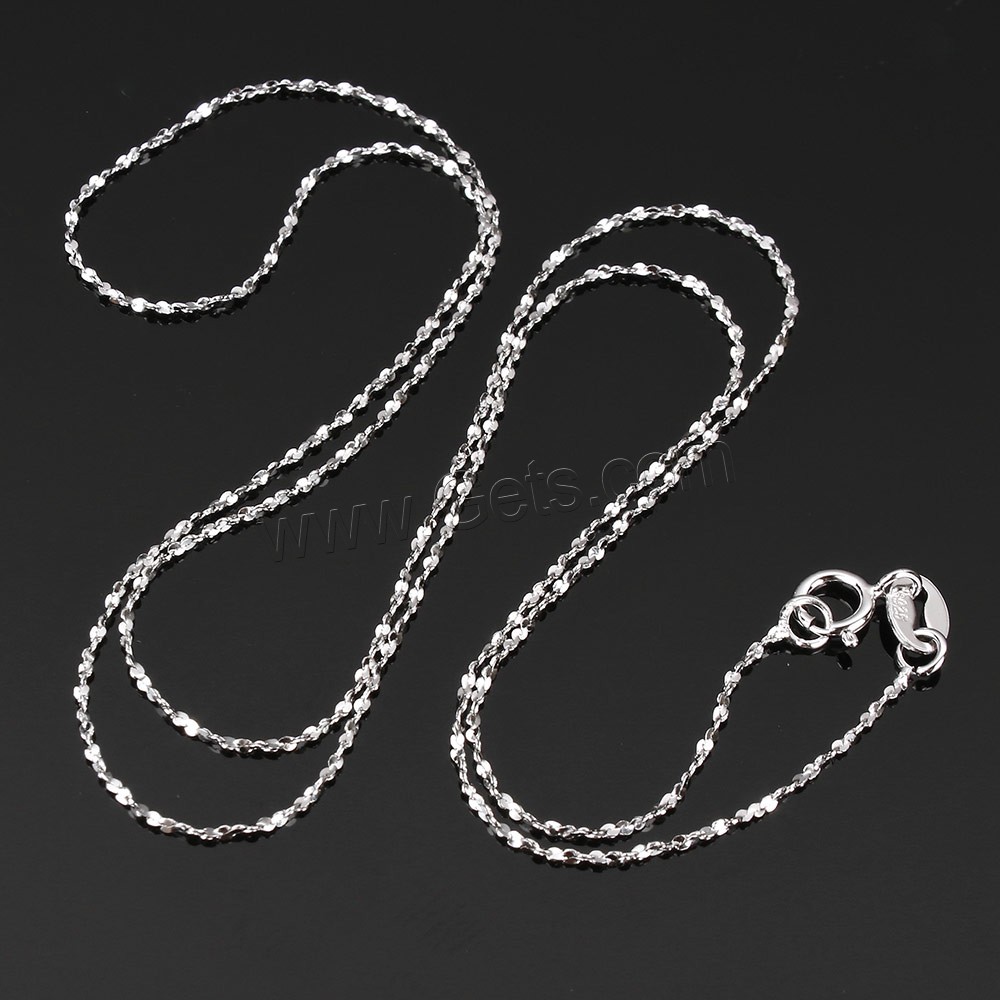 Sterling Silver Necklace Chain, 925 Sterling Silver, different length for choice, 1mm, Sold By Strand