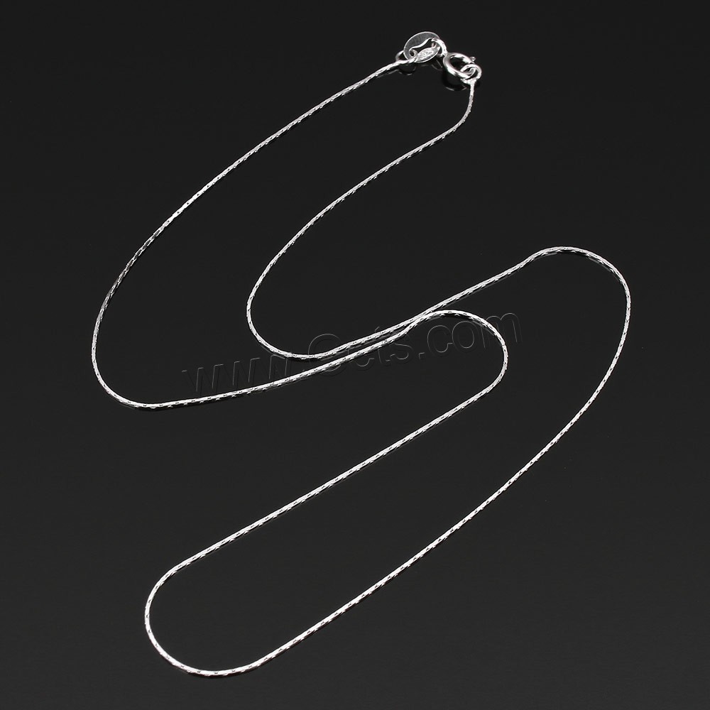 Collar de cadena de plata esterlina, plata de ley 925, longitud diferente para la opción & Cadena de Boston, 0.5mm, Vendido por Sarta
