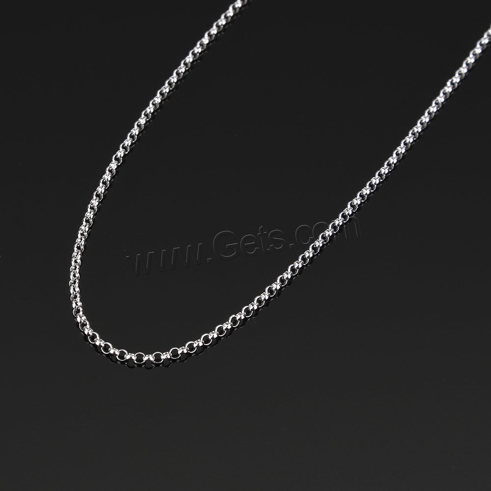 Серебряное ожерелье цепи, Серебро 925 пробы, различной длины для выбора & Роло цепь, 1.5x1.5x0.5mm, продается Strand
