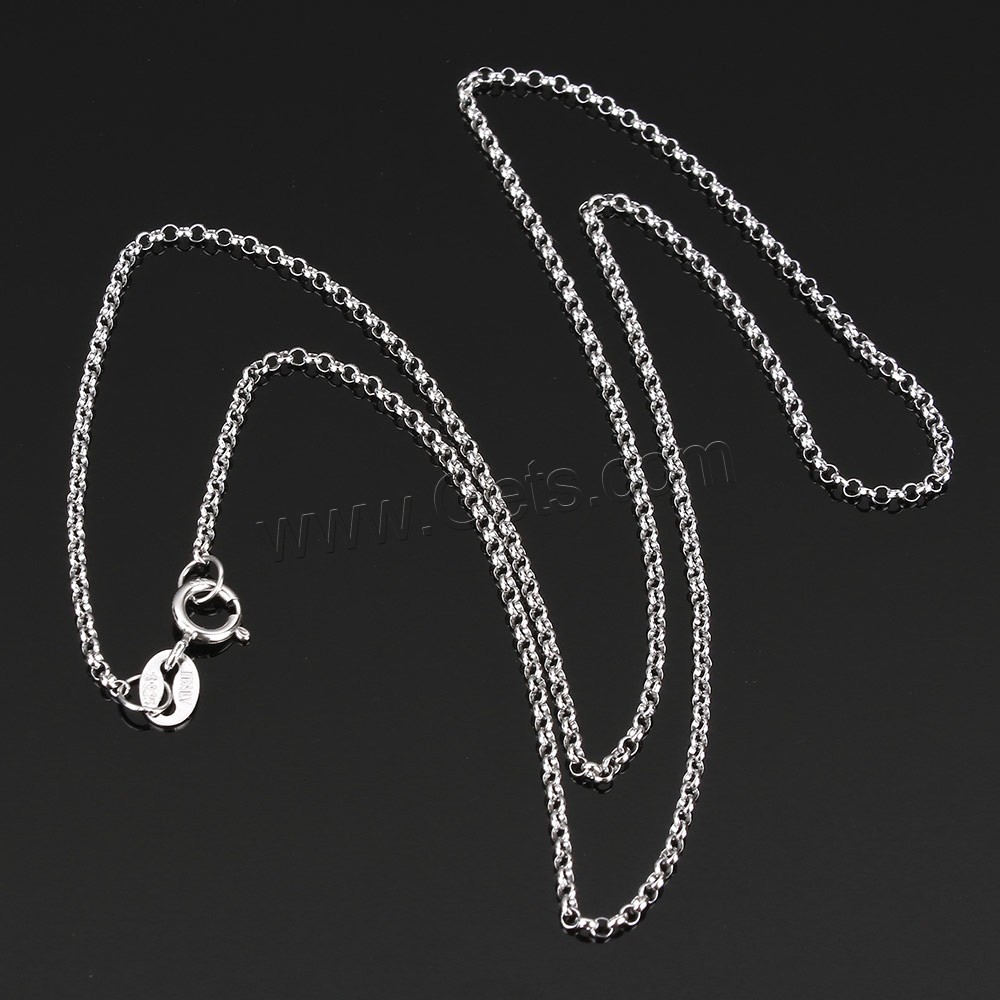 Серебряное ожерелье цепи, Серебро 925 пробы, различной длины для выбора & Роло цепь, 1.5x1.5x0.5mm, продается Strand