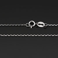 Collar de cadena de plata esterlina, plata de ley 925, longitud diferente para la opción & cadena oval, 1.4x1.2x0.5mm, Vendido por Sarta