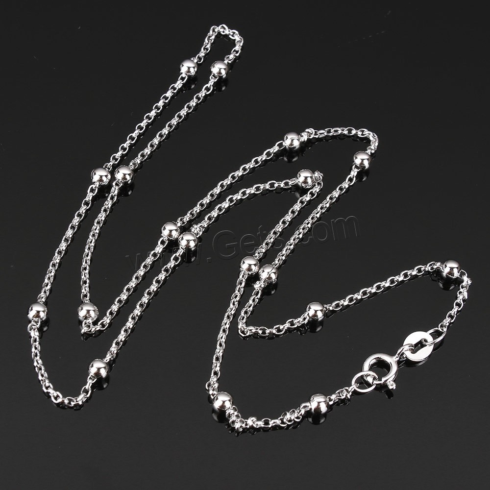 Sterling Silver Necklace Chain, 925 Sterling Silver, different length for choice & oval chain, 3mm, 1.8x1.3x0.5mm, Sold By Strand