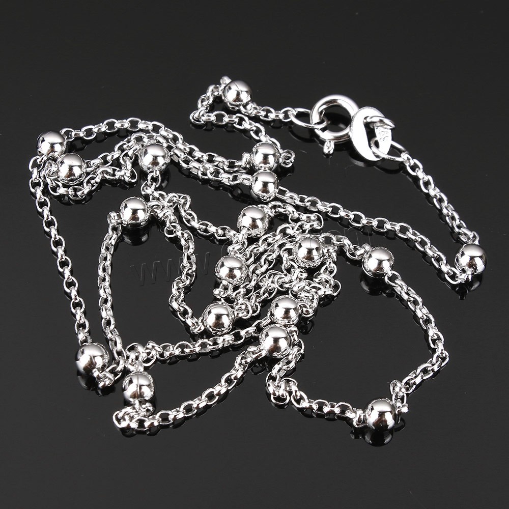 Sterling Silver Necklace Chain, 925 Sterling Silver, different length for choice & oval chain, 3mm, 1.8x1.3x0.5mm, Sold By Strand