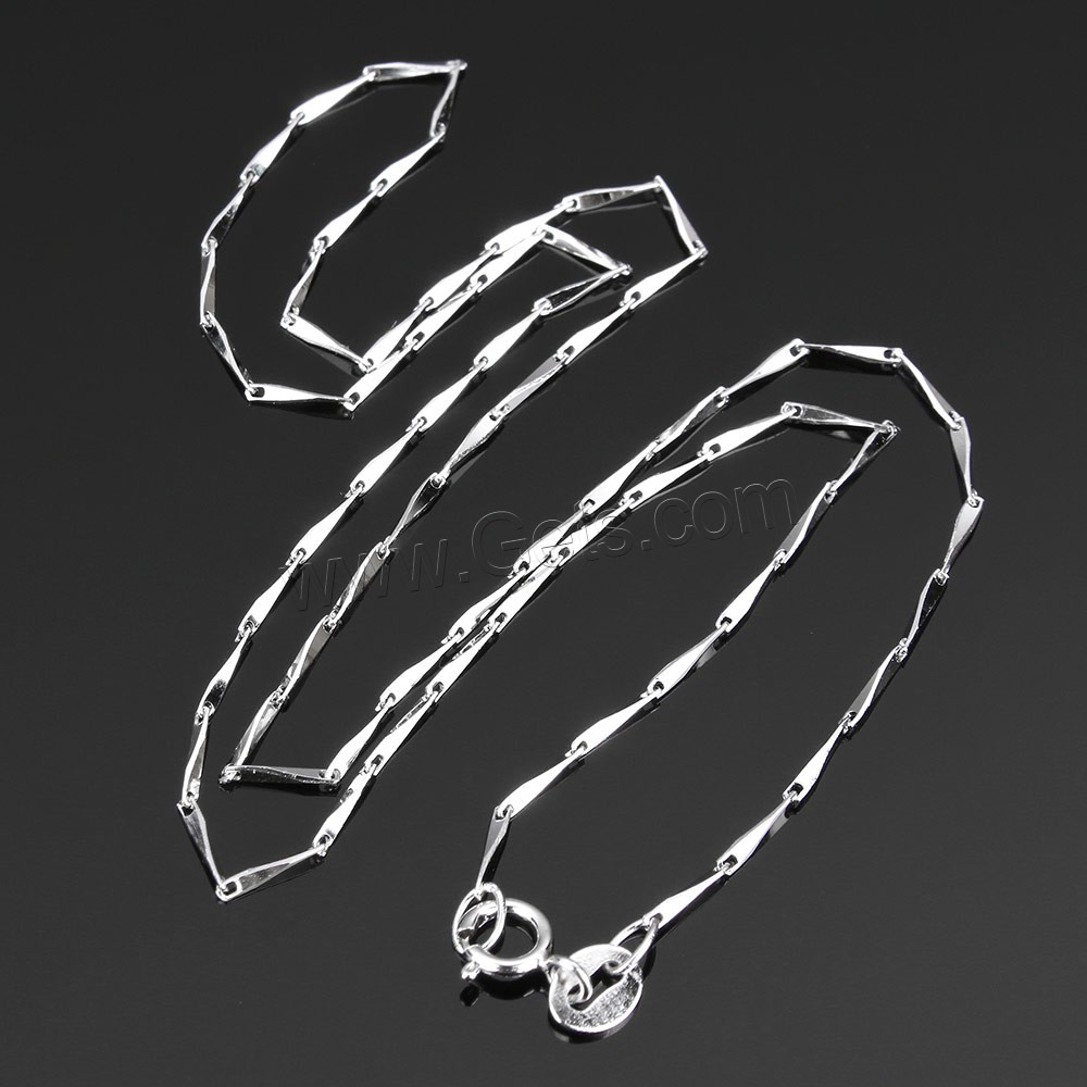 Sterling Silver Necklace Chain, 925 Sterling Silver, different length for choice & bar chain, Sold By Strand