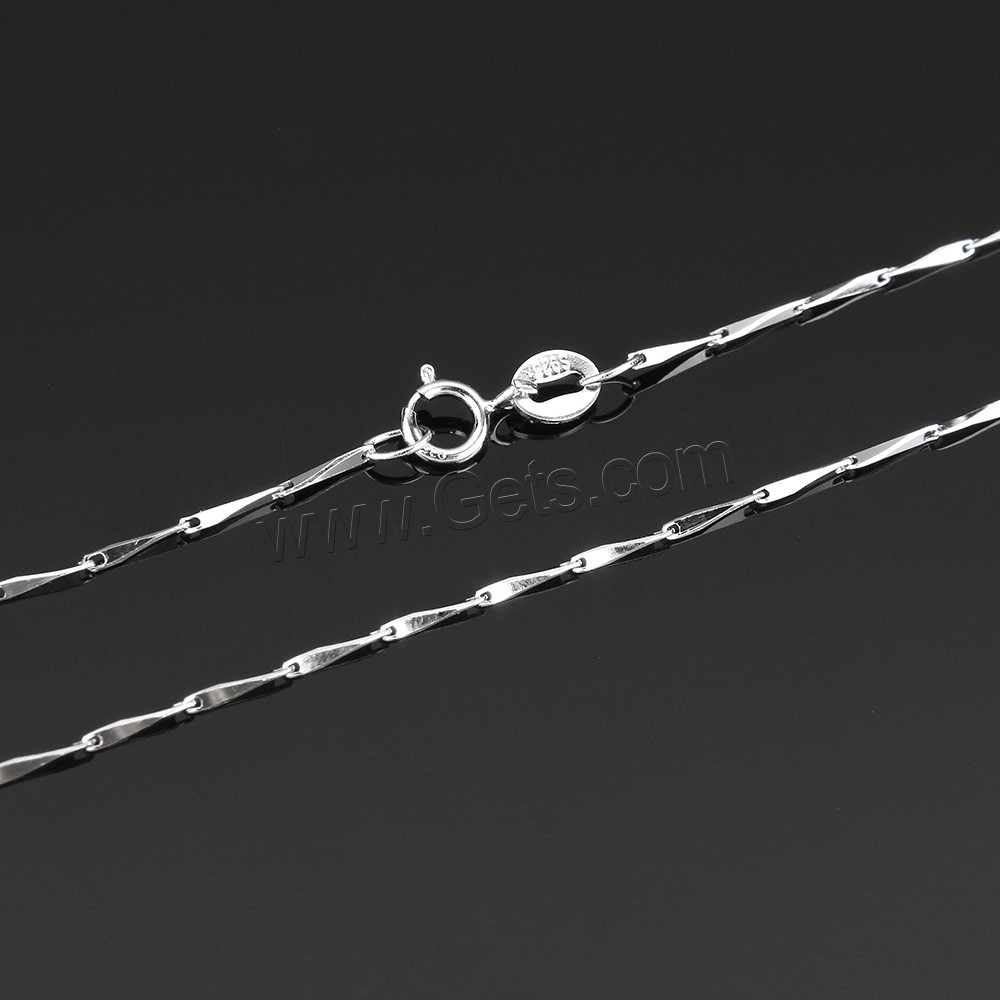 Sterling Silver Necklace Chain, 925 Sterling Silver, different length for choice & bar chain, Sold By Strand
