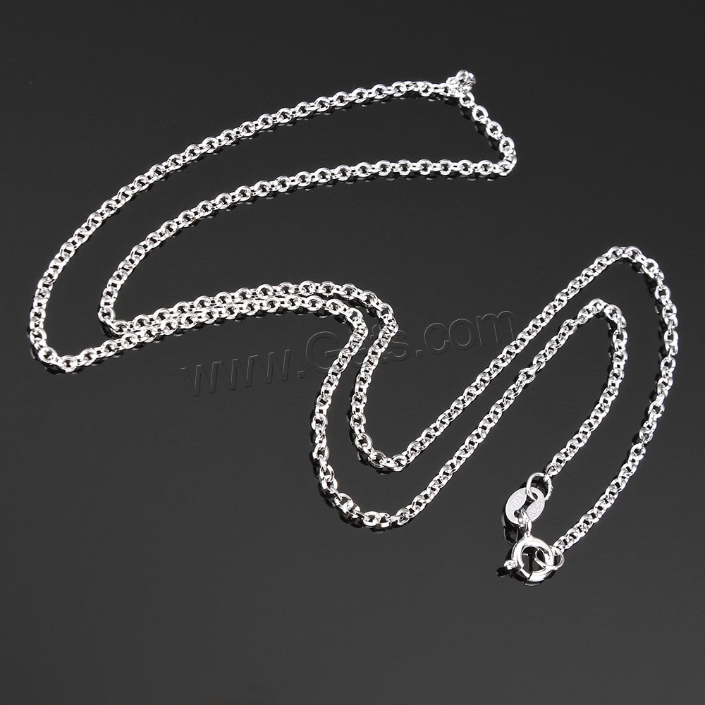 Sterling Silver Necklace Chain, 925 Sterling Silver, different length for choice & oval chain, 2x1.8x0.4mm, Sold By Strand
