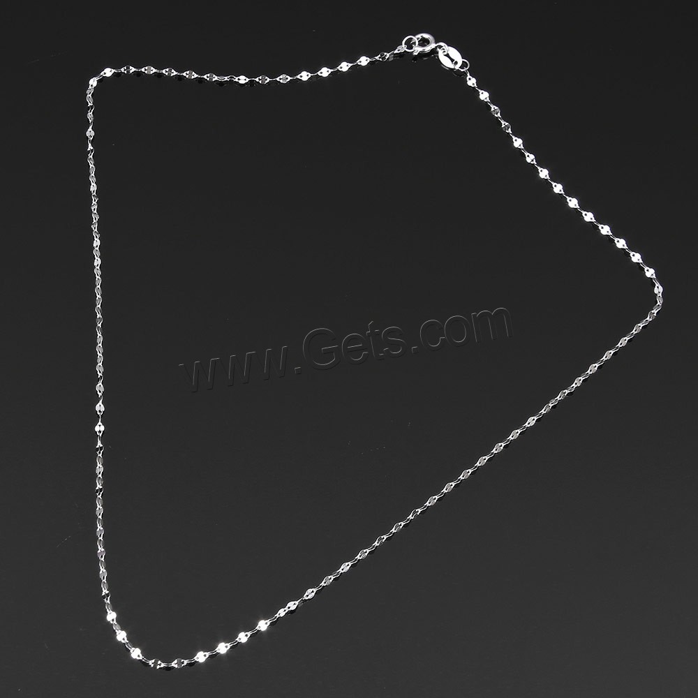 Sterling Silver Necklace Chain, 925 Sterling Silver, different length for choice, 2.7x1.6x0.2mm, Sold By Strand