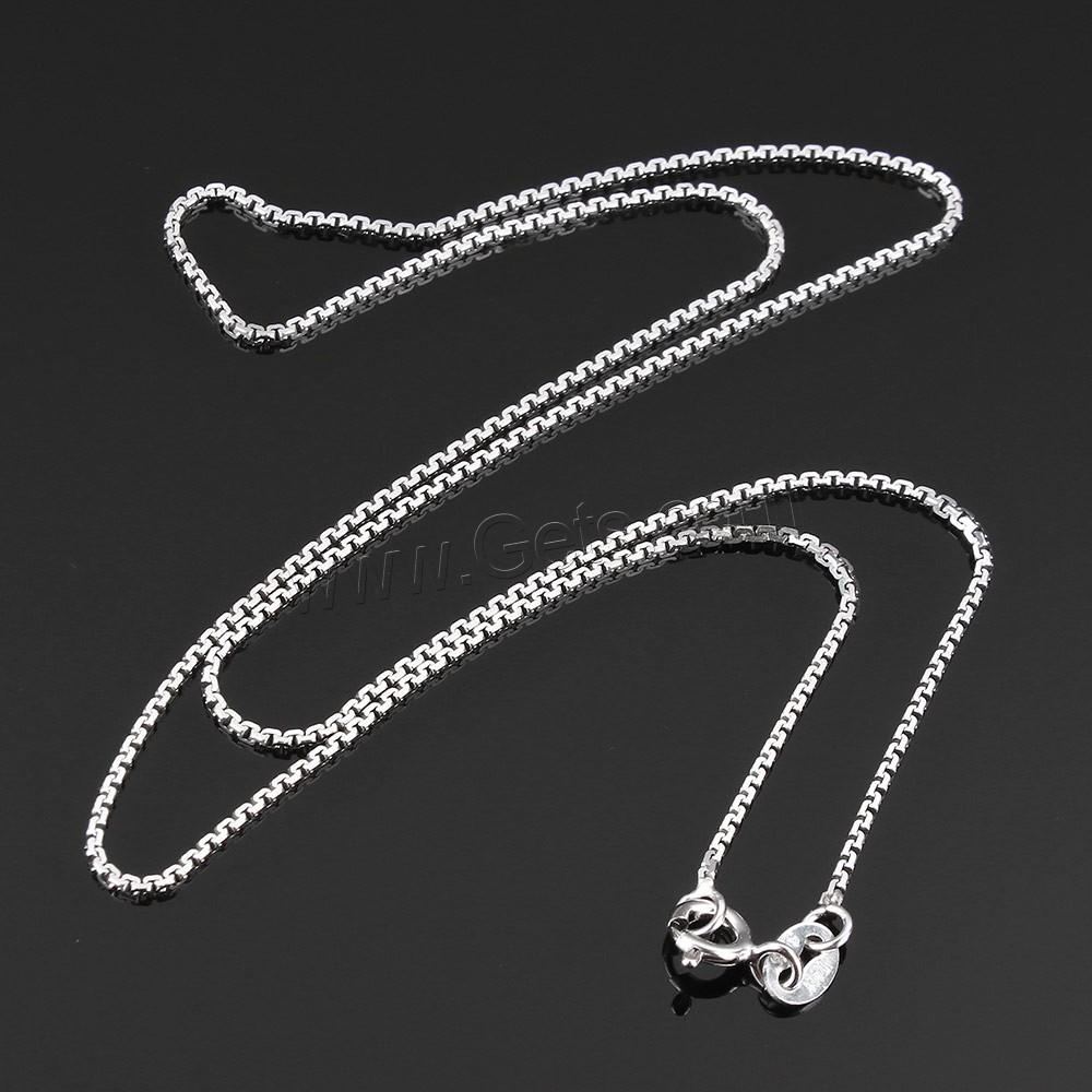 Sterling Silver Necklace Chain, 925 Sterling Silver, different length for choice & box chain, Sold By Strand