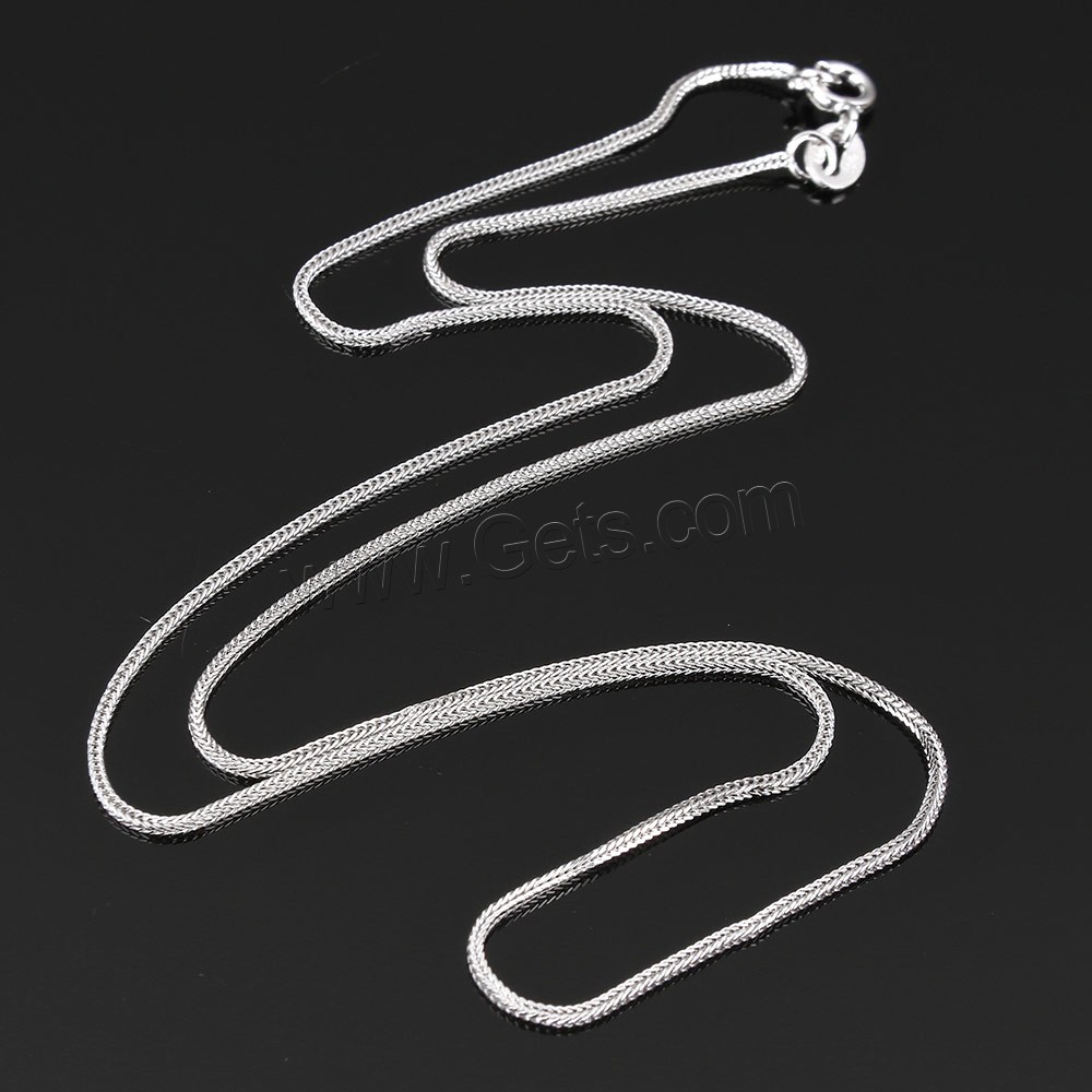 Серебряное ожерелье цепи, Серебро 925 пробы, различной длины для выбора & пшеницы цепи, 0.8mm, продается Strand