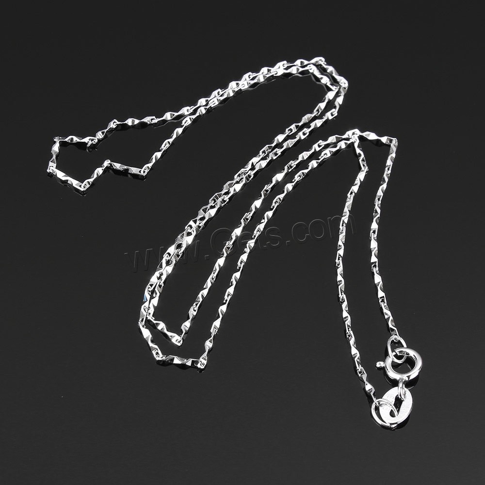 Sterling Silver Necklace Chain, 925 Sterling Silver, different length for choice & bar chain, 6x1x1mm, Sold By Strand