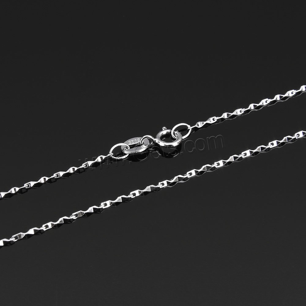 Sterling Silver Necklace Chain, 925 Sterling Silver, different length for choice & bar chain, 6x1x1mm, Sold By Strand