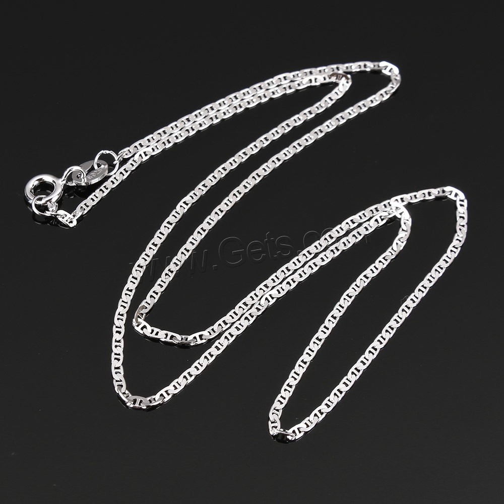 Sterling Silver Necklace Chain, 925 Sterling Silver, different length for choice & mariner chain, 2.7x1.5x0.3mm, Sold By Strand