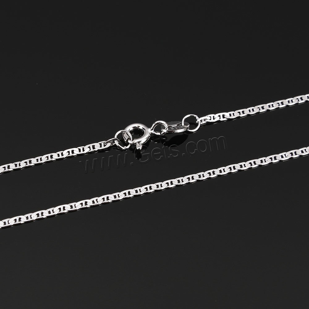 Sterling Silver Necklace Chain, 925 Sterling Silver, different length for choice & mariner chain, 2.7x1.5x0.3mm, Sold By Strand