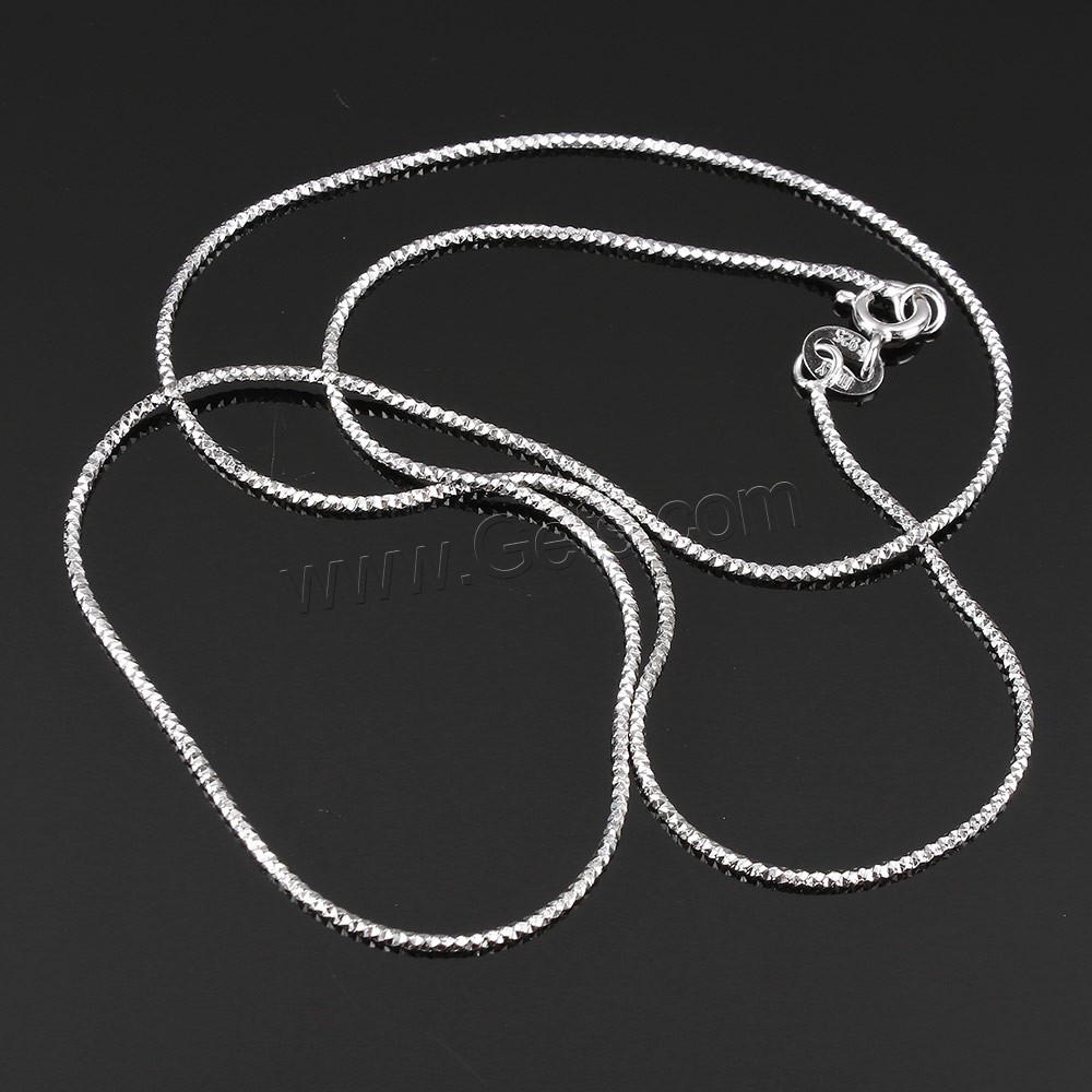 Collar de cadena de plata esterlina, plata de ley 925, longitud diferente para la opción, 1mm, Vendido por Sarta