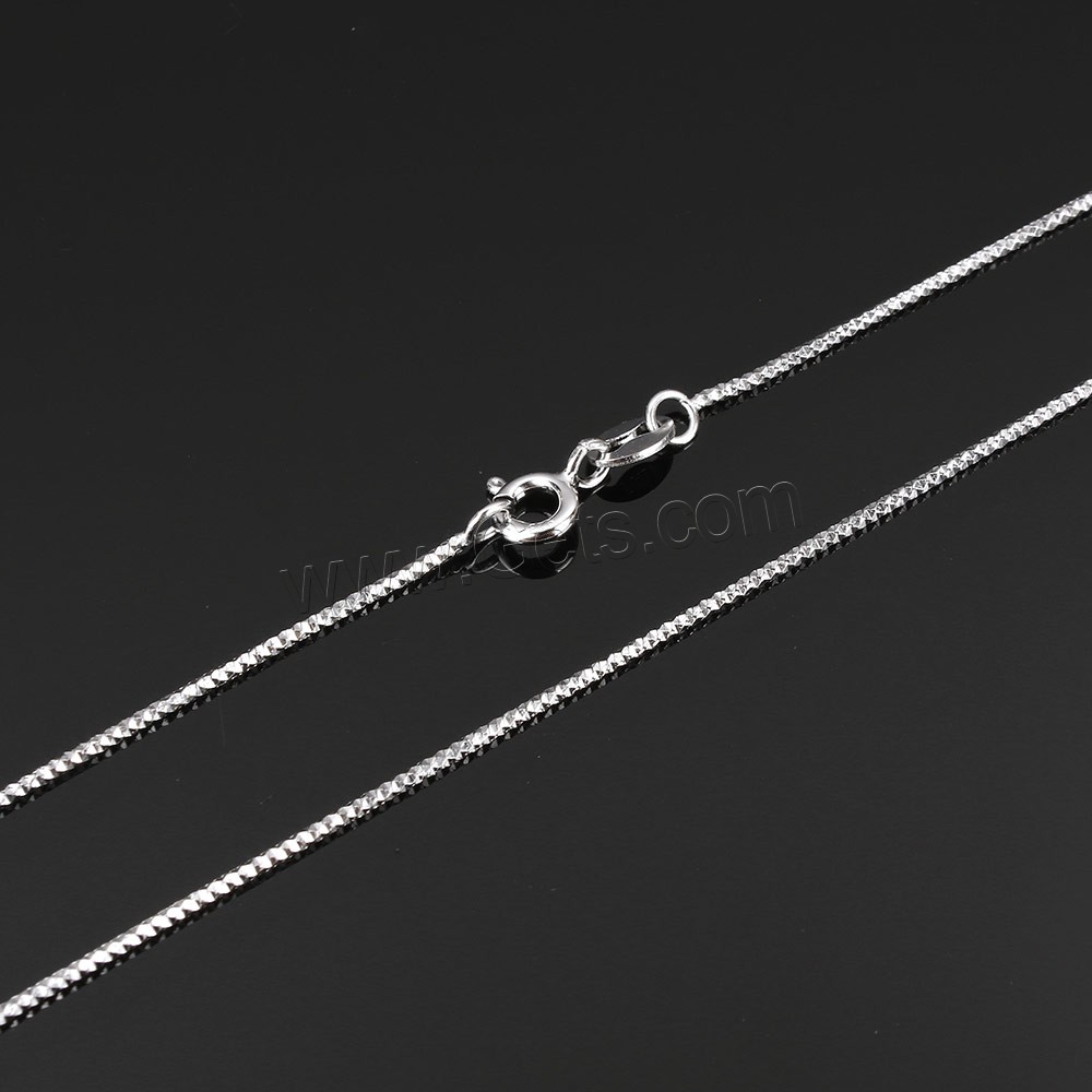 Collar de cadena de plata esterlina, plata de ley 925, longitud diferente para la opción, 1mm, Vendido por Sarta