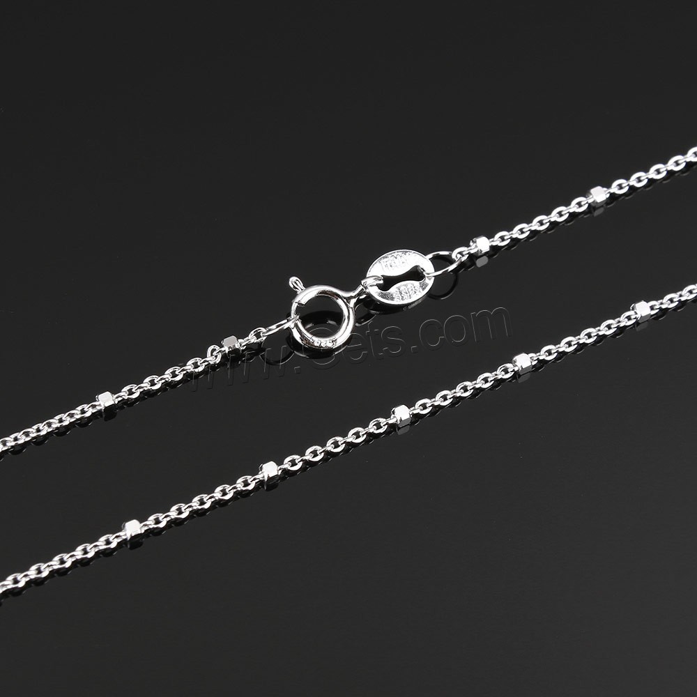 Sterling Silver Necklace Chain, 925 Sterling Silver, different length for choice & oval chain, 1.5x1x0.3mm, 3.5x1.2x1.2mm, Sold By Strand