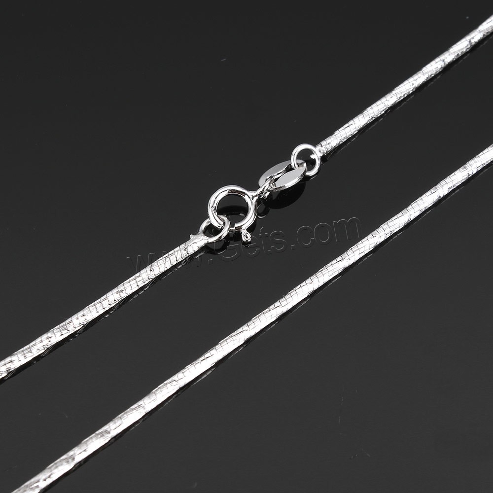 Sterling Silver Necklace Chain, 925 Sterling Silver, different length for choice & snake chain, 1.3mm, Sold By Strand
