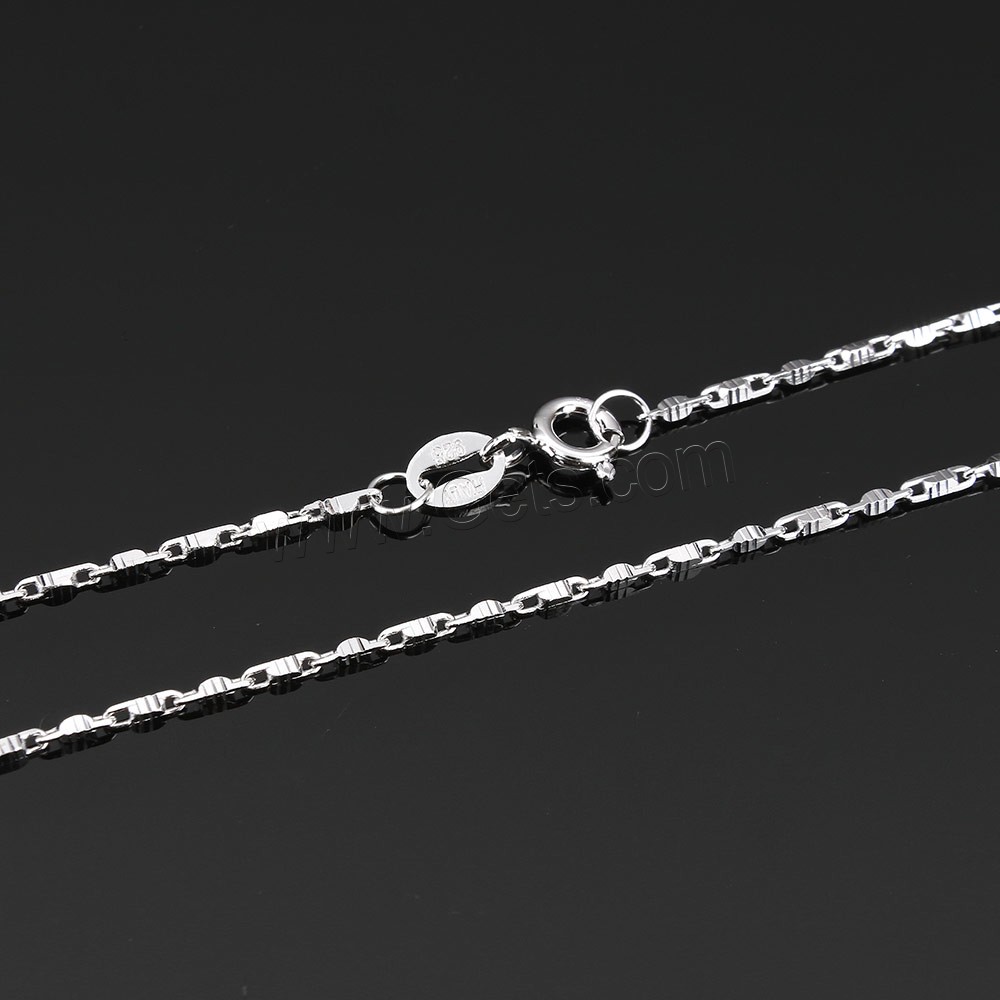 Sterling Silver Necklace Chain, 925 Sterling Silver, different length for choice & bar chain, 4.5x1.3x1.2mm, Sold By Strand