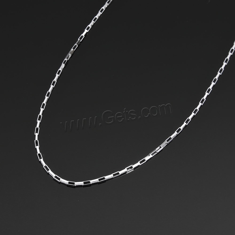 Collar de cadena de plata esterlina, plata de ley 925, longitud diferente para la opción & cadena de rectángulo, 2.4x1x0.5mm, Vendido por Sarta